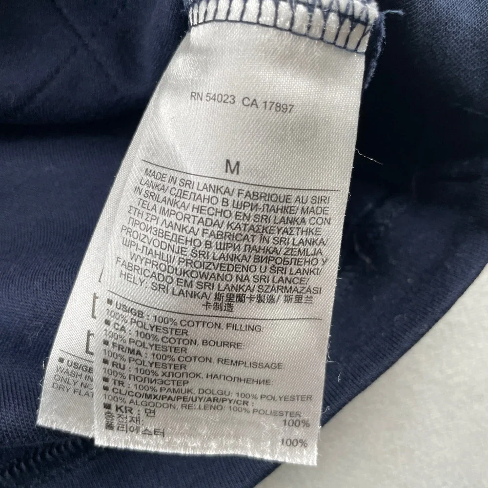 Banana Republic Sweater Mens M Navy Blue Quilted Quarter Zip Pullover Golf Layer